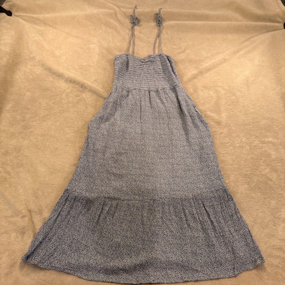 Abercrombie Floral Smocked Tiered Boho Coastal Summer Cottagecore Dress Sz S - Picture 2 of 14